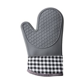 1pcs Silicone Oven Mitts;  Heat Insulation Pad;  Microwave Oven Gloves - grey