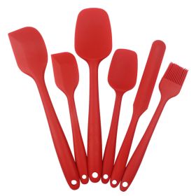 6pcs Silicone Kitchenware Set; Kitchen Supplies; Baking Supplies; Large Scraper; Spatula; Baking Tools; Cake Cream Spatula; Kitchen Tool Set - 6PCS Re