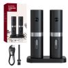 Electric Salt And Pepper Grinder Set With Charging Base Automatic Salt Pepper Mill Refillable Adjustable Coarseness Salt Grinder - Gift Box