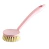 Home Pot Dishwashing Brush Long Handle Dish Bowl Cleaning Scrubber Natural Sisal Bristles Kitchen Supplies Tools And Accessories - Pink