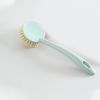 Home Pot Dishwashing Brush Long Handle Dish Bowl Cleaning Scrubber Natural Sisal Bristles Kitchen Supplies Tools And Accessories - Green