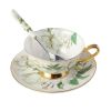 Magnolia Coffee Cup Set Porcelain Tea Cup Ceramic Mug Cup Saucer Spoon 6.8 OZ - Default