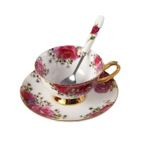 Coffee Cup Set Cup Saucer Spoon Porcelain Teacups Ceramic Mugs Mug Cup 6.8OZ - Default