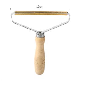 Portable Lint Remover Fuzz Fabric Shaver Clothes Fluff Brush Tools for Woolen Coat Sweater Carpet Household Cleaning Tool - Wood Handle