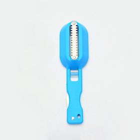 Fish Skin Brush Scraping Fishing Scale Brush Graters Fast Remove Fish Knife Cleaning Peeler Scaler Scraper Seafood Tools - Blue