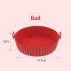 Air Fryer Silicone Baking Tray Reusable Basket Mat Non-Stick Round Microwave Pads Baking Mat Oven Air Fryer Liner  - Pink