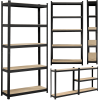 5-Shelf Boltless & Adjustable Steel Storage Shelf Unit, Black, Holds up to 386 lb Per Shelf - Actual Color