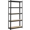 5-Shelf Boltless & Adjustable Steel Storage Shelf Unit, Black, Holds up to 386 lb Per Shelf - Actual Color