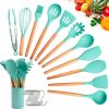 22pcs Silicone Kitchen Cooking Tool Utensil Serving Tools Gadget Heat Resistant - Green