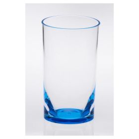 Designer Oval Halo Blue Acrylic Hi Ball Tumbler Set of 4 (15oz), Premium Quality Unbreakable Stemless Acrylic Tumbler for All Purpose