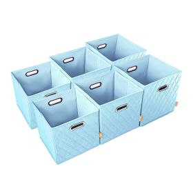 AFJE1001BLUE-3SZ Jiaessentials Blue Closet Organizers Cube Bins 3 Size 6pcs. - Blue