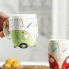 Creative Ceramic Bus Cup Interesting Milk Coffee Mug - Green - 301-400ml