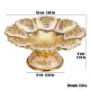 Gold Fruit Basket Flower Shape Festival Alloy Candy Food Nut Fruit High Storage Basket Wedding Home Desktop Tray Decoration - Silver - 7.08 inches