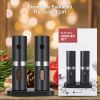 Electric Salt And Pepper Grinder Set With Charging Base Automatic Salt Pepper Mill Refillable Adjustable Coarseness Salt Grinder - Gift Box