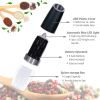 Electric Salt and Pepper Grinders Stainless Steel Automatic Gravity Herb Spice Mill Adjustable Coarseness Kitchen Gadget Sets - 1pcs Black