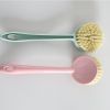 Home Pot Dishwashing Brush Long Handle Dish Bowl Cleaning Scrubber Natural Sisal Bristles Kitchen Supplies Tools And Accessories - Pink