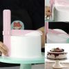 Cake Polisher Smoother Scraper, Cake Edge Smoother Icing Frosting Buttercream Decorating Fondant Scraper Baking Kitchen Polisher Tool - Pink