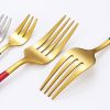 24pcs/Set Stainless Steel Cutlery; Portuguese Cutlery Spoon; Western Cutlery Set - Rose Gold