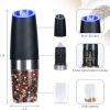 Electric Salt and Pepper Grinders Stainless Steel Automatic Gravity Herb Spice Mill Adjustable Coarseness Kitchen Gadget Sets - 1pcs Black