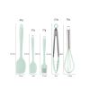 Silicone Cook Utensils;  5 Piece Kitchen Cooking Set;  Includes Large Spatula;  Small Spatula;  Grease Brush;  Food Clamp;  Whisk - black