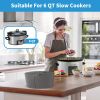 1pc Slow Cooker Divider Liner Fit 6 QT Crockpot; Reusable & Leakproof Silicone Crockpot Divider; Dishwasher Safe Cooking Liner For 6 Quart Pot - Grey