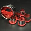 6 Pieces Cookie Cutter Set, Stainless Steel Pastry Baking Molds Star Heart Shaped Biscuit Mold Sandwich Cutter Vegetable Cutters - Red