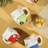 Creative Ceramic Bus Cup Interesting Milk Coffee Mug - blue - 301-400ml