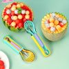 3pcs Set Kitchen Fruit Carving Knife Three-piece Set Of Stainless Steel Watermelon Digging Spoon Fruit Platter Tool Digging Ball Set - Green 3pcs Set