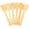 6Pcs Cooking Utensil Bamboo Wooden Spoons Spatula Kitchen Cooking Tools - Wooden