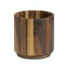 Rotating Lazy Susan Utensil Holder - brown - acacia wood