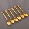 6pcs Gold Alloy Spoon Display Stand Kitchen Dessert Coffee Mixing Tableware Spoon Holder Swan Storage Box Wedding Gift Decorate - Silver