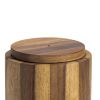 Rotating Lazy Susan Utensil Holder - brown - acacia wood